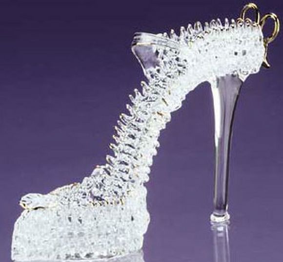 High heel made of glass